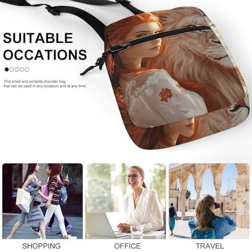 Beauty And Lion Mini Crossbody Bag Anti-Theft Side Shoulder Bags Messenger Bag Unisex4