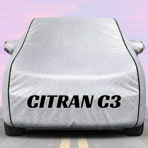Image of Kings of Cover New Silver 100% Waterproof Citron c3 Car Cover | Polyester Car Body Cover for Rain & Sun | UV Protection, Dustproof, Scratch Resistant, Windproof, Heat Resistant, Custom Fit
