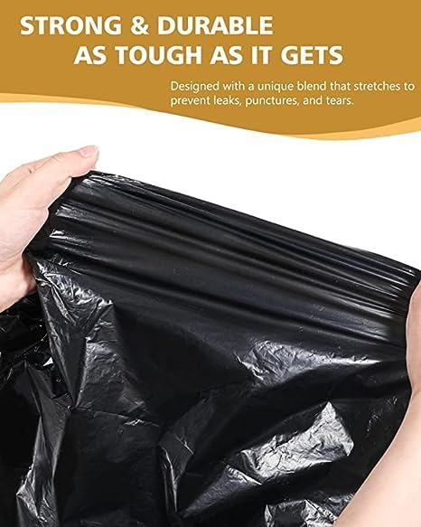 Image of Biodegradable Garbage Bags (Large Size 63x76 cm / 25x30 inch) (Pack Of 2) (30 Bags) Dustbin Bags For Kitchen Office Home | Wet Waste | Dry Waste | Extra Strong | Black