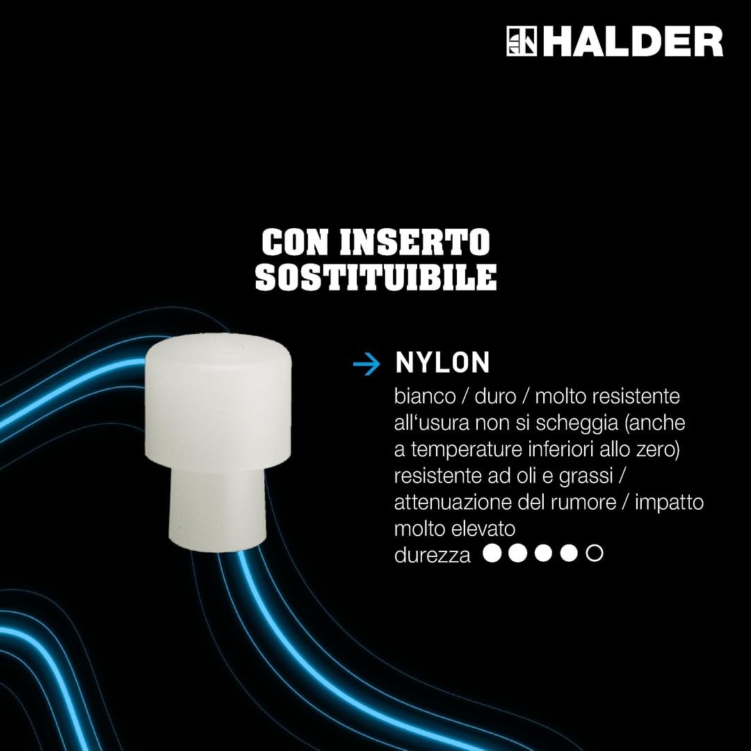 HALDER - Scatola d'azione per auto, martello delicato SIMPLEX D40, rame/metallo morbido + foratura | 3749s001
