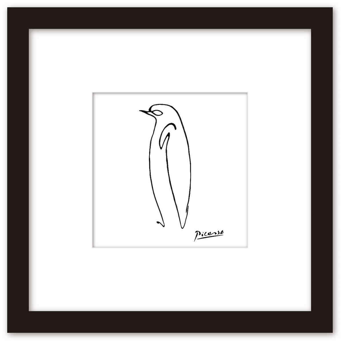 ピカソ ペンギンの線画 Amazon.co.jp: 名画 ラインアート パブロ・ピカソ 署名入り Le