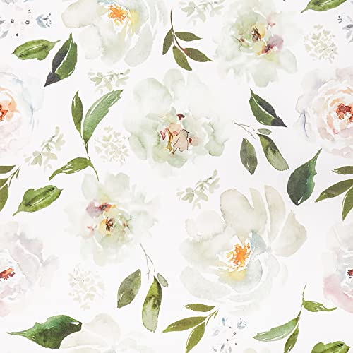 VEELIKE Papel Pintado Jazmín Blanco Acuarela Floral Papel Pared Vintage Papel Adhesivo para Muebles Flores Decorativo Habitacion Papel Autoadhesivo Pared Fotomural Papel Tapiz Salon Cocina 45cm×300cm Cover