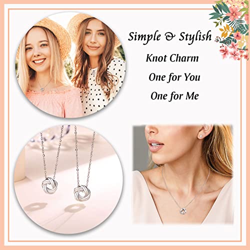 Sincere 2/3 PCS Best Friend Necklaces Forever Love Knot Infinity Matching Friendship Necklaces Jewelry Long Distance Birthday Christmas Bridesmaid Gifts for Girls Women Sisters2