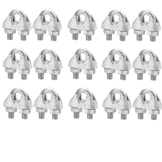 Wire Rope Cable Clips, Solid Iron, U-Bolt Clamps, Exercise Machine Attachments (15)-image-29
