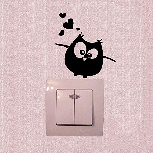 Pequeño Pájaro Y Búho De Dibujos Animados Interruptor/Etiqueta De La Pared Calcomanía Decoración Encantadora Vinilo Extraíble Vivero Pegatina Decorativa Cover