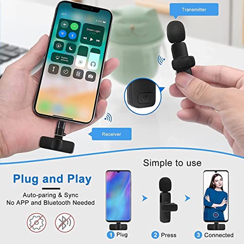 Image of Careflection K8 Wireless Collar Mic for Type-C Android Cell Phone,Tablets & iPhone Supported Lavalier Microphone, Noise Reduction Lapel Mike -shoots,Youtubers, Video Recording,Facebook,Live Stream (1)