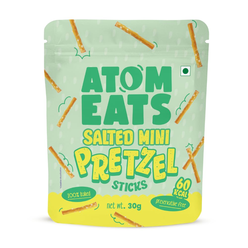 Salted Pretzel Mini Sticks 30g | Savory Snacks, Crunchy Namkeen - Perfect for Snack Box, Parties, On-the-Go and Delicious - Great Food Items for Dipping, Solo Snacking