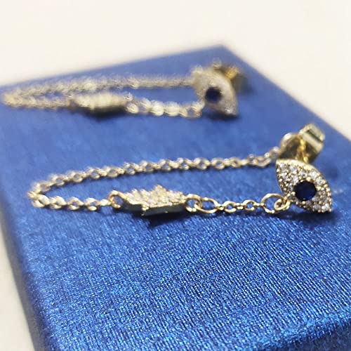Blue Evil Eye Protection Hamsa Hand of Fatima Dangle Drop Earrings for Women 925 Sterling Silver Post Fashion Cubic Zircon Crystal Stud Dainty Lucky Jewelry Gifts Daughter Friendship Birthday4
