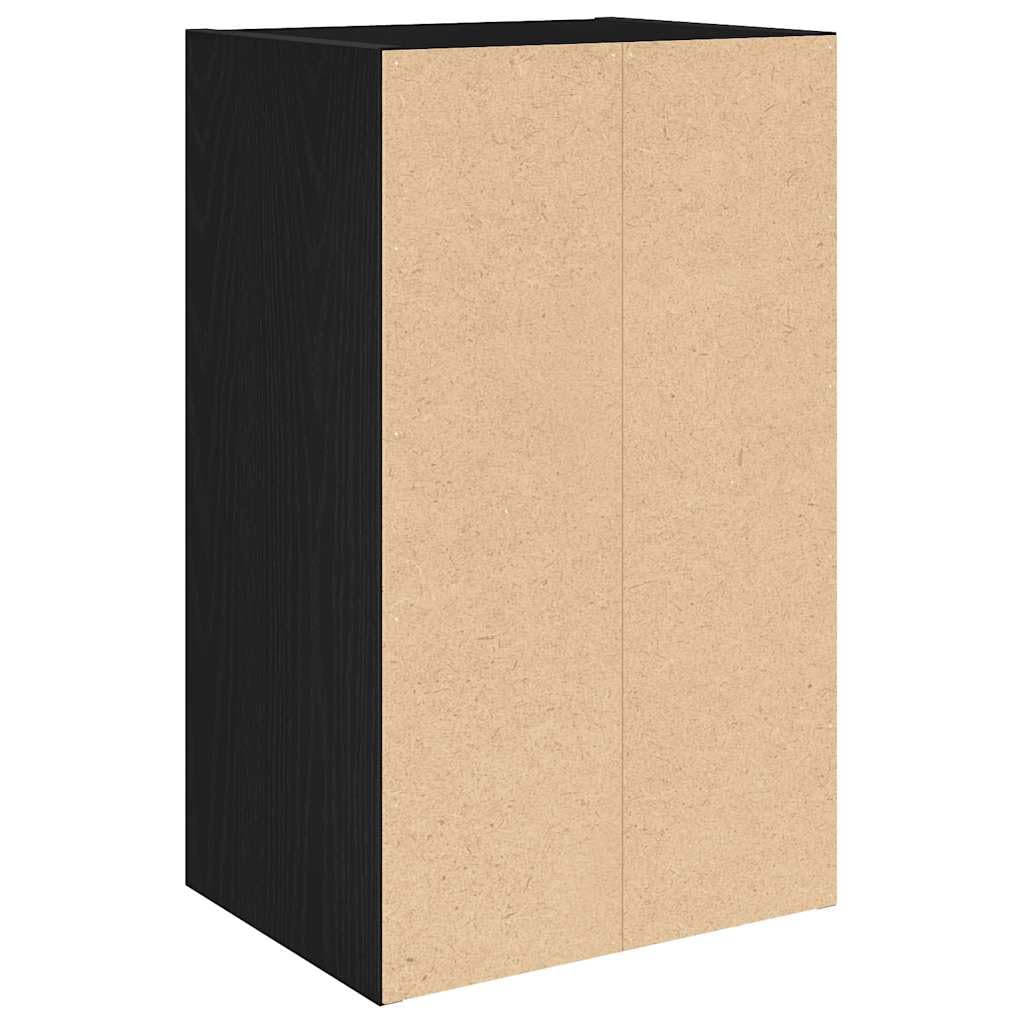 Libreria nera effetto rovere, 31 x 24 x 52 cm, in legno con porta e ripiano, per soggiorno, ufficio, cameretta dei bambini, corridoio, organizer versatile per libri, documenti, decorazioni