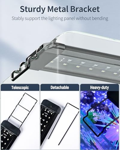 Image of Pawfly 6 W Extendable Aquarium LED Light for 6 to10 Inch Fish Tank with Full Spectrum Brilliant White Blue Red Lights with Daytime & Night Modes and Adjustable Brightness