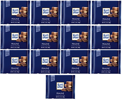 Ritter Sport Chocolate con Praline, 100 g, paquete de 13