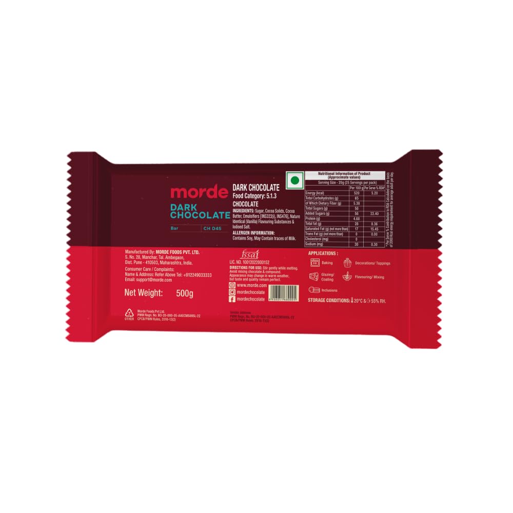 Morde Dark Chocolate, 500g, CH D45 - Image 3 thumbnail