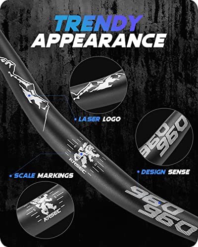 Mountain Bike Handlebars Bicycle Bars 31.8 Aluminum Alloy Rise 25Mm Extra Long 800Mm Mtb Riser Handlebar Black #TOP1