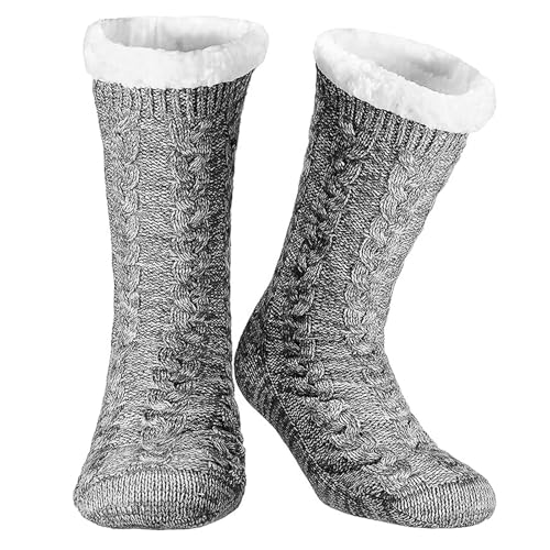 SIHOHAN Kuschelsocken Herren, Dicke Pantoffel Socken Rutschfeste Super Weiche,...