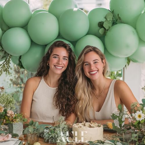 Image of AULE 50Pcs Latex 12 Inch Sage Green Balloons | Helium Balloons Helium Party Happy Birthday Graduation Shower Party Decorations
