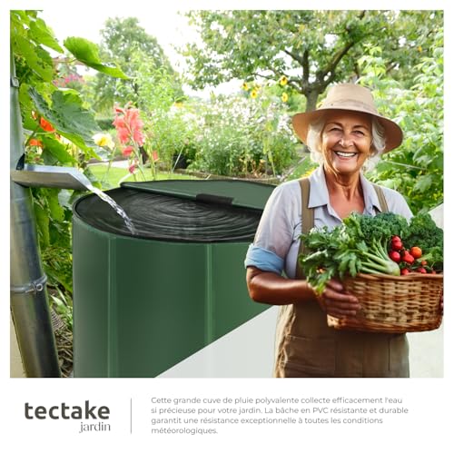Cuve eau de pluie résistante aux intempéries tectake, réservoir 250L durable - 6