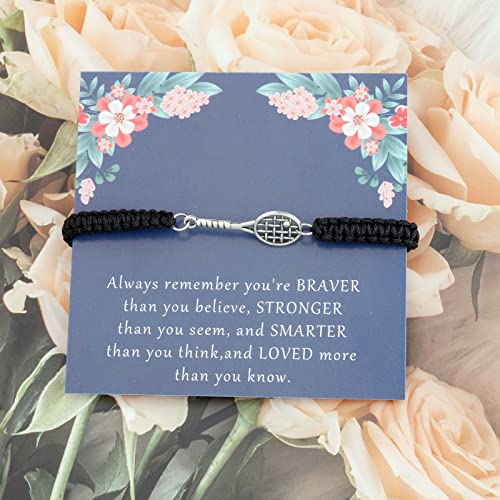 KUIYAI Tennis Racquet Bracelet for Tennis Lovers - Always Remember You are Braver, Stronger, Smarter Than You Think - Future Player Gift3