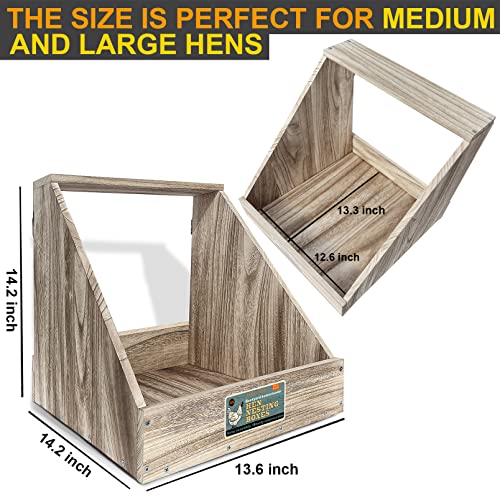 Single Compartment Hens Nesting Box, Chicken Coop Accessories, Wood Nesting Boxes For Up To 5 Hens, Big Duty Laying Nest Box For Duck And Poultry(1 Pack) #TOP2