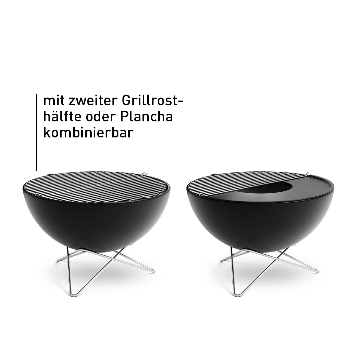 höfats - Grille de Cuisson pour Bowl et Bowl 57 - en Acier Inoxydable Poli - Rond - Bâtons de Cuisson de 6 mm de diamètre - Une Seule pièce, Demi-Cercle - Accessoires pour Les braseros Bowl 57