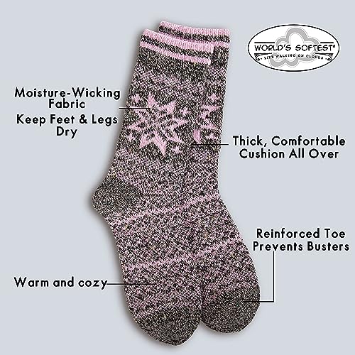 Image of World's Softest Cozy Collection Crew Socks - Smooth Multi Colors Cozy Socks - Knit Top Holiday Spirit Fashion Socks