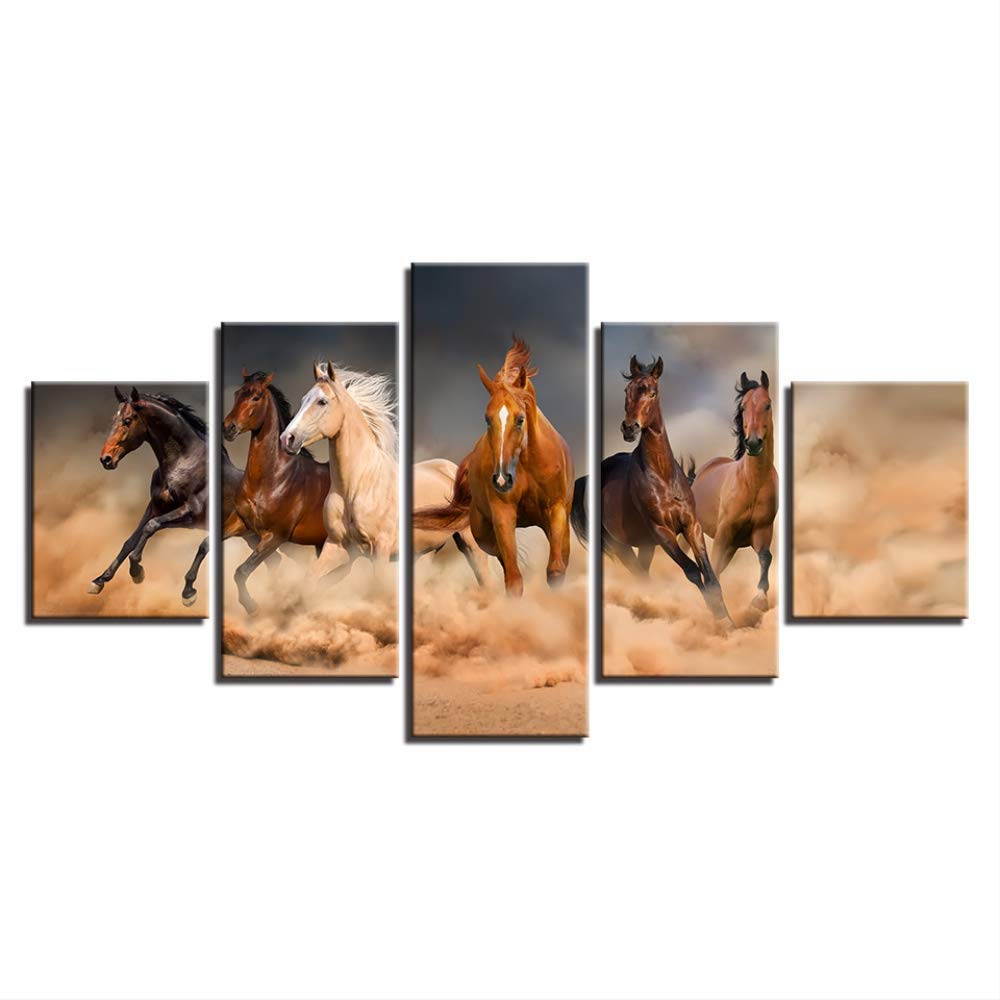 Lienzo de pared animal de 5 piezas para salón y dormitorio, set de cuadros modernos sin marco
