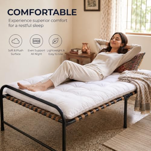 Image of Sleepy Bunny Cotton Mattress Single Bed 4 x 6 Feet | Gadda Single Bed for Floor | Comfortable Bad Gadda for Daily Use | Gadi for Home, Hostel, PG & Guests