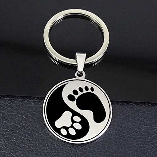 Preisvergleich Produktbild GMTEXTILES Yin Yang Footprint Schlüsselring Männer und Frauen Schlüsselkette Schmuck Geschenk