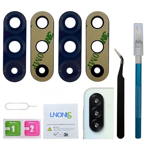 LNONLS 2 Pcs Galaxy A36 5G Back Rear Camera Glass Lens Replacement for Samsung A36 5G Back Camera Glass with Adhesive Preinstalled and Repair Toolkit SM-A366E/DS