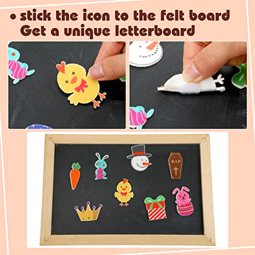 100 Pcs Seasonal Icons For Felt Letter Board Holiday Message Board Decoration Letterboard Accessories Holiday Letterboard Icon With Adhesive Dots For Changeable Letter Board Halloween Christmas Decor #TOP2