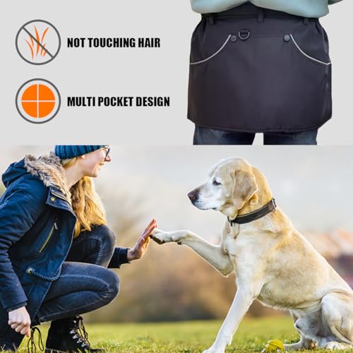 EHERDM Hundetrainer-Schürze mit Mehreren Taschen und Hüftgurt, verstellbare Hundetrainingshose, wasserdichte Hundetrainingshose, Hundehandler-Kleidung für Outdoor-Trainingsaktivitäten, Schwarz, XL