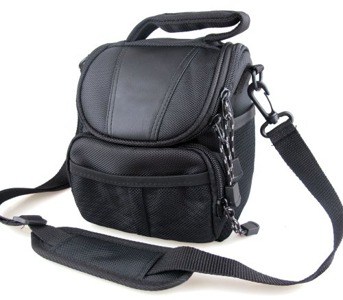 co2Crea(TM) Black Soft Nylon Digital Camera Case Bag Cover Pouch for Nikon Coolpix 1 J5 J4 V3 P900 P610 P600 P520 L830 L320 L810 L820 L830 L840 P530 S1 J3 V2 V1 J1 with Nikkor Lens Kit