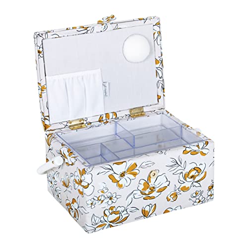 Hobby Gift Medium Sewing Box Organiser with Handle, Cotton Basket Sewing Storage Box - Image 3