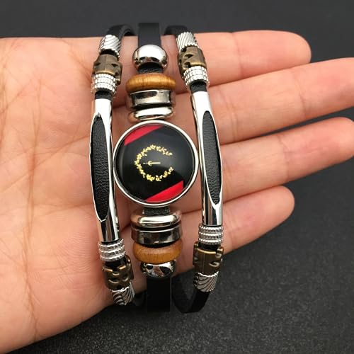 Black American Heritage Flag Bracelet - African American Flag Bracelet for Women Men - Glass Cabochon Bracelet Jewelry3