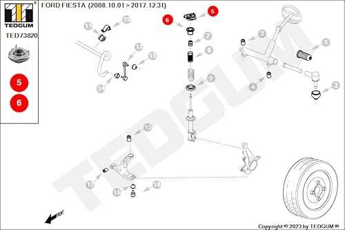 Tedgum ted73820 supporto ammortizzatore anteriore