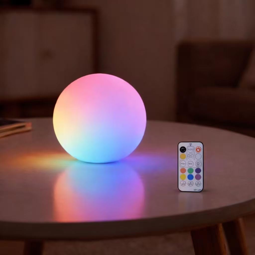 callyan 1 Pack 3-inch Smart Sphere Night Light, Rechargeable LED Ball Lights, 16 RGB Color Change Mood Lighting, Waterpro Battery Ideal for Pool Bedroom Kids Room Party and Holiday Ambient Lighting