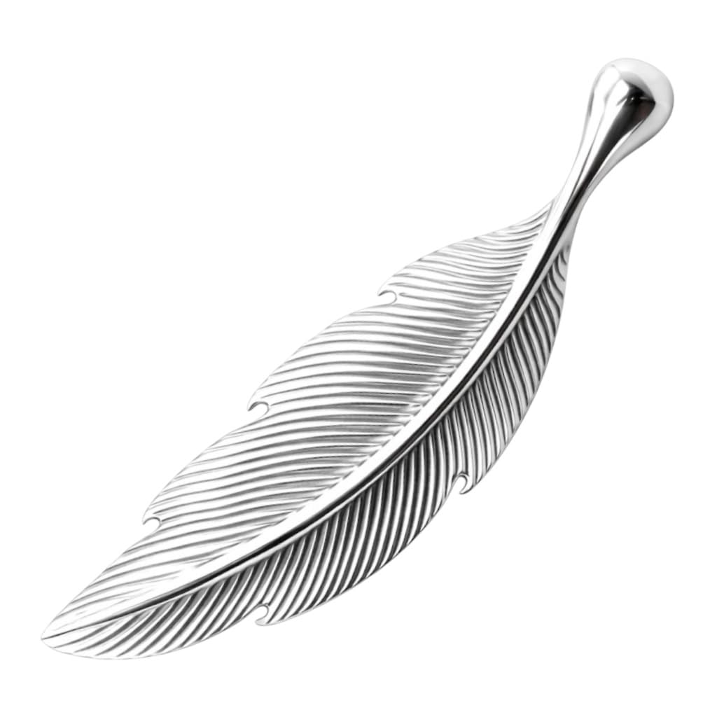 Stainless Steel Gua Sha Tool for Face, 304 Cooling Metal Facial Massager, Jawline Sculpting, De-Puffing, Under Eye Bags, Lymphatic Drainage, Feather Shape with Acupressure Tip, Gift for Women Men