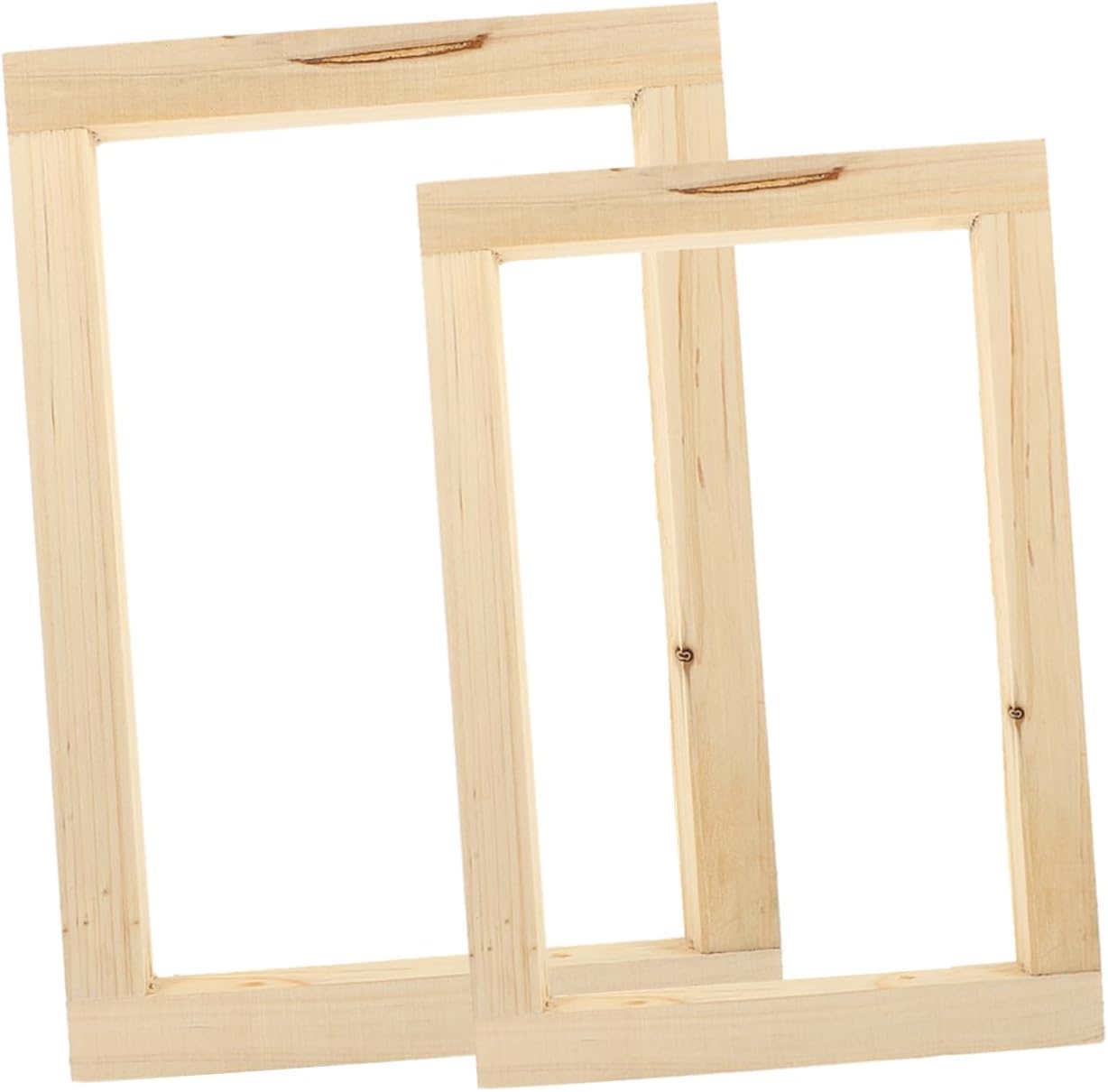 DOITOOL 2pcs Wood Frame Wooden Frame Screen Stencil Frame Screen Printer Frame Mesh Silk Screen Frame for Canvas Screen Frame Printing Wood Frame Tools Printing Frame Beige