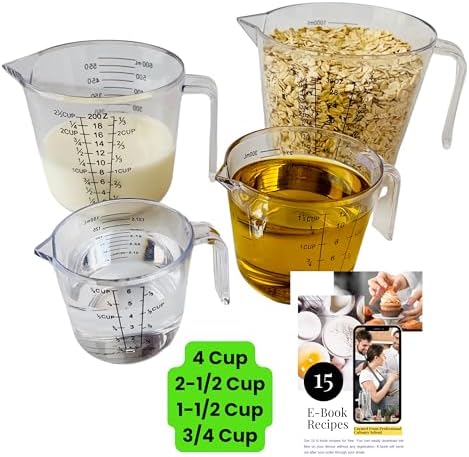 Amazon.com: U.S. Kitchen Supply - Set of 3 Plastic Graduated Measuring ...