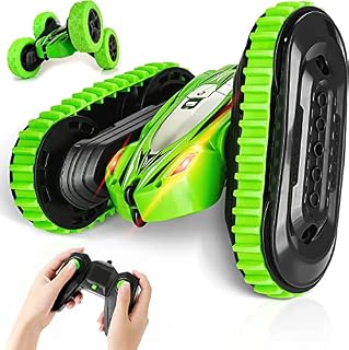 KIDWILL 2 in 1 Remote Control Car, Crawler & 4WD, 2.4GHz R/C Car, High Speed Drift Off-Road Stunt Car with Cool Headlights, 2-Sided 360° Rotating, Kids Toy Race Cars for Boys Girls Birthday
