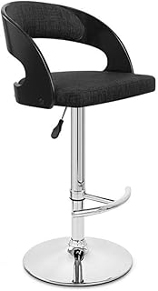 Bar Taburetes CJC De Madera Cuadro Girar Brazo Pub Comida Silla Cromo Base Gas Levantar Ajustable (Color : 012)