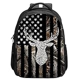SARA NELL Kids Deer School Backpack for Boys Girls,Hunting Camo Deer School Bags Bookbags with 2 Main Compartment, Primary Elementary Student Backpack, 15.7 Inches