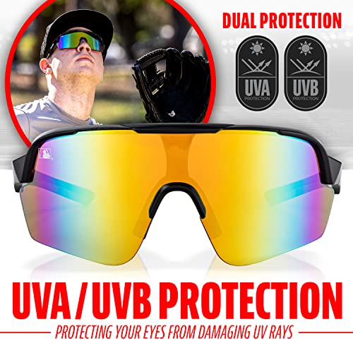 Image of Franklin Sports Baseball + Softball Sunglasses - Men's + Women's Sports Sunglasses - Flip Up Shades + Non Flip Glasses