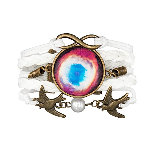 Fabulous Bijoux Pulsera Infinita Paloma Medallon Cristal Pierde a Infinity Karma Tendencia