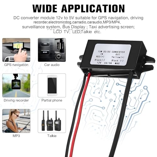 Image of Weewooday 1 Piece 12v to 5v Dc Converter Buck Module USB Output Power Adapter Dc Car Power Converter Regulator