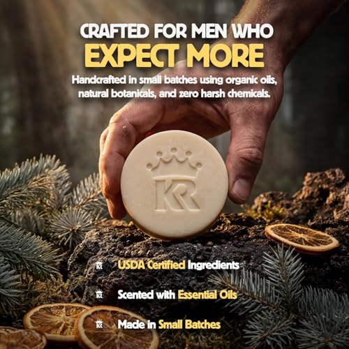 Image of Organic Cold Process Soap Bars for Men, Moisturizing Body Wash 3-Pack | Handcrafted Detoxifying Skincare Set Lasts 3X Longer, USDA Organic, Sulfate & Paraben Free, 3 x 4 oz Silver Back