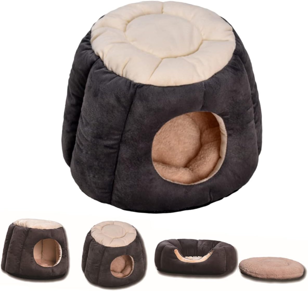 SUPVOX Pet Warm House Dog House Dog Tent Round Dog Beds for Medium Dogs Pp Cotton Plush Pet Nest m