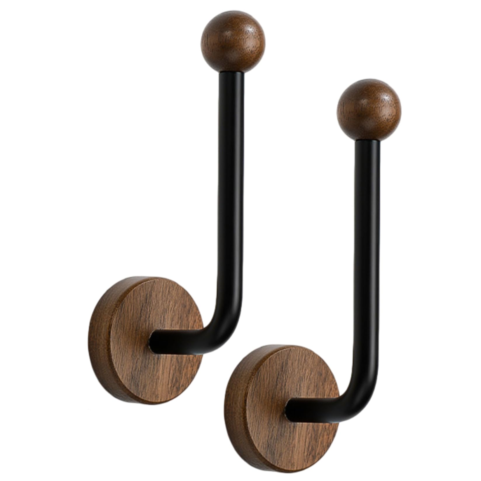 Curtain Pull Backs, 2Pcs Heavy Duty Curtain Holdbacks No Drill Hooks Minimalist Tiebacks for Wall Drapes