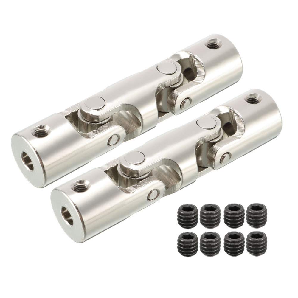 SUOFEILAIMU-PHONE CASE Metal Coupler 2pcs Rotatable Universal Joint 6mm to 8mm 4mm to 10mm Bore Dia Steering Gear U Joint Coupler Shaft Coupling (Inner Diameter : 10mm to 10mm)