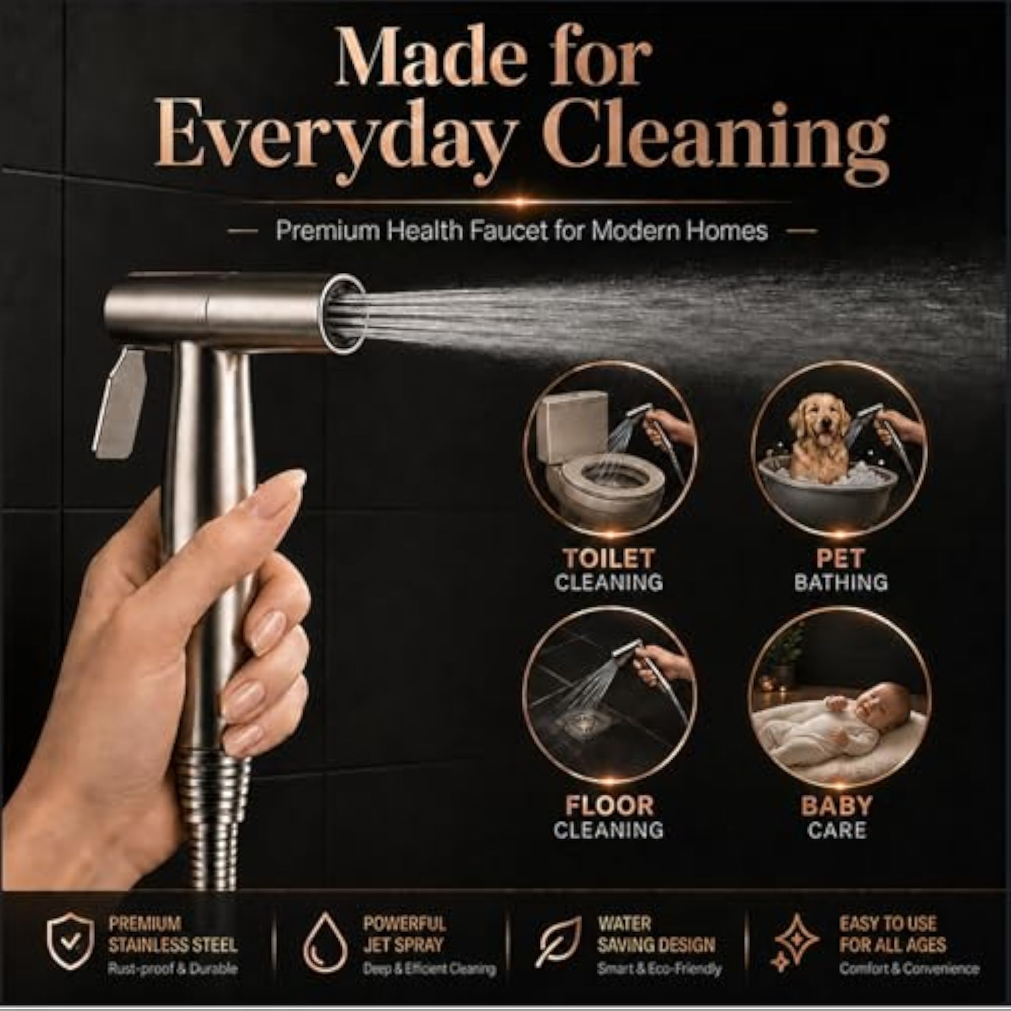 Health Faucet Stainless Steel Handheld Bidet