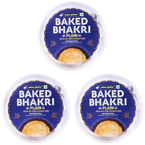 Image of Urban Platter Baked Plain Bhakri, 200g (Wheat Free, Traditional Gujarati Snack) (Pack of 3)